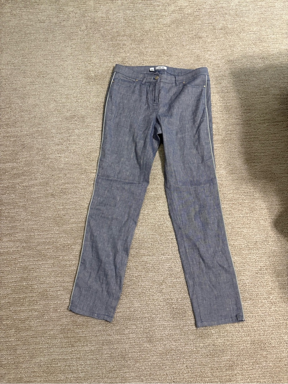 Per Se Denim-Look Straight Leg Pants in Indigo